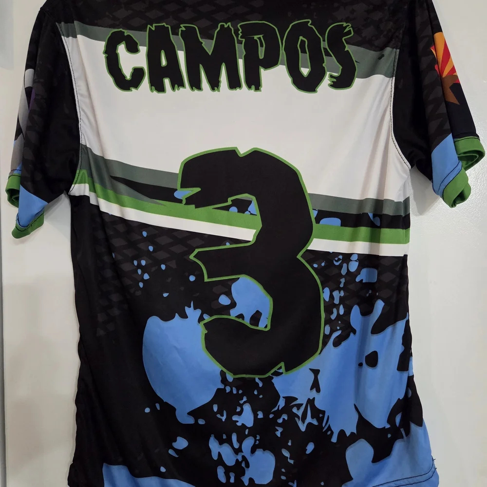 Custom-printed athletic jersey featuring the phrase "STAY HARD" and "CAMPOS" - Picture 2 of 2